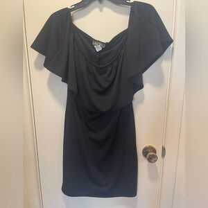 Brat Star Black Off-Shoulder Mini Dress